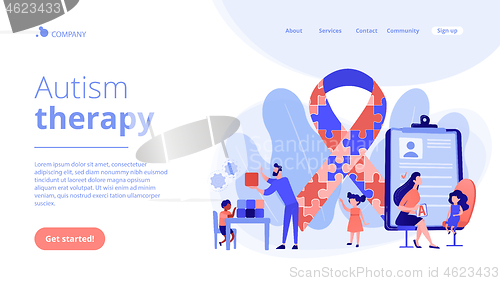 Image of Autism therapy concept landing page