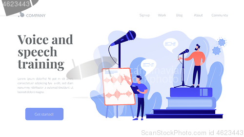 Image of Voice and speech training concept landing page