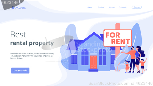 Image of House for rent concept landing page.