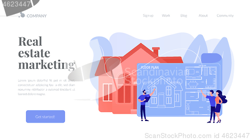Image of Real estate floor plan concept landing page