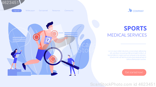 Image of Sports medicine concept landing page.