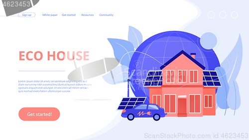 Image of Eco house concept landing page.