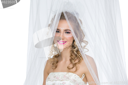 Image of Bride with mask drawn on face