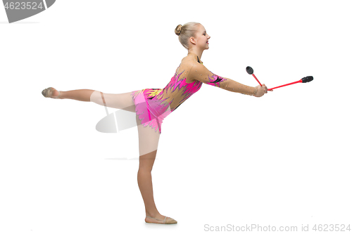 Image of Beautiful teenage gymnast girl