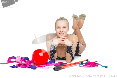 Image of Beautiful teenage gymnast girl