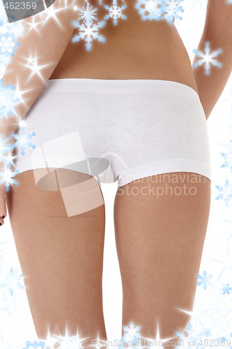 Image of healthy back in white panties