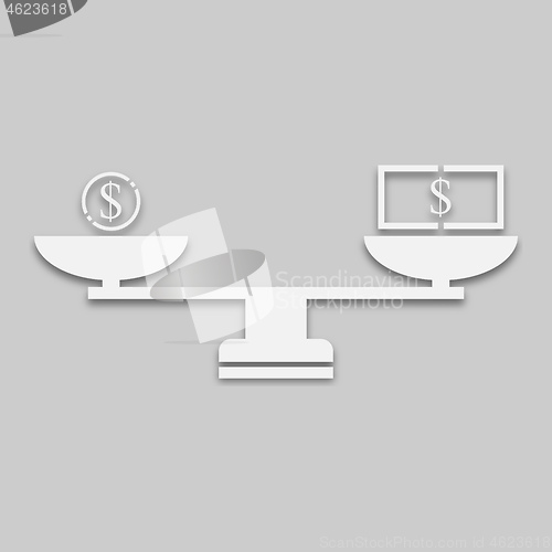 Image of money icon on scales