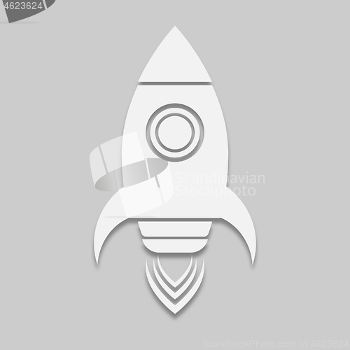 Image of rocket icon in bright style