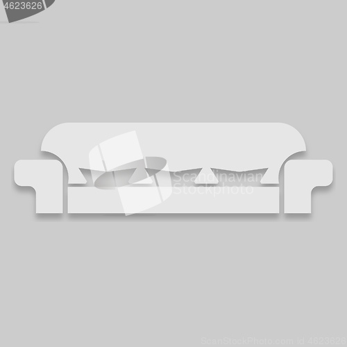 Image of sofa icon with a back for relaxation