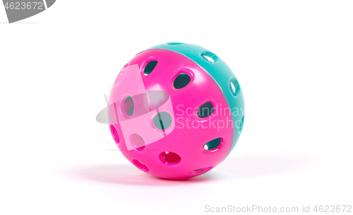 Image of Cat colorful plastic toy ball isolated