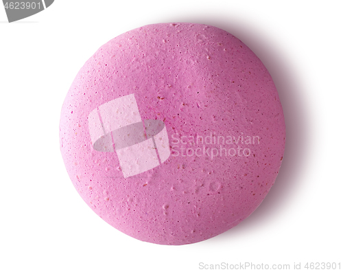 Image of One pink macaroon top view