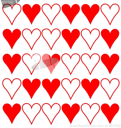 Image of Red and white hearts