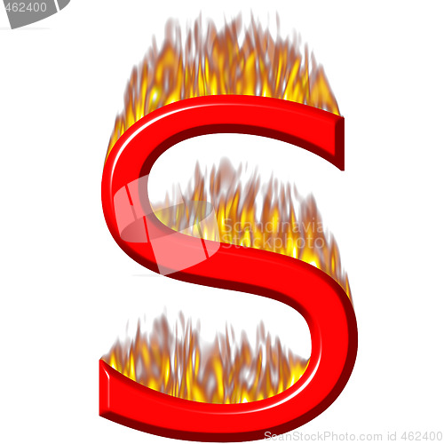 Image of 3D Letter S on Fire