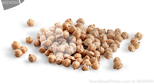 Image of Heap of chickpeas on white background