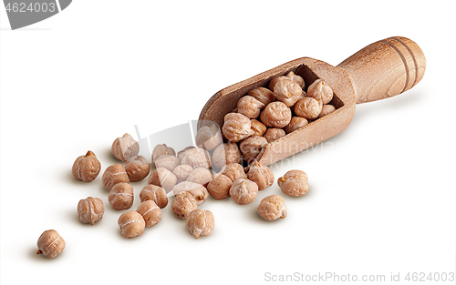 Image of Wooden scoop with dry chickpeas