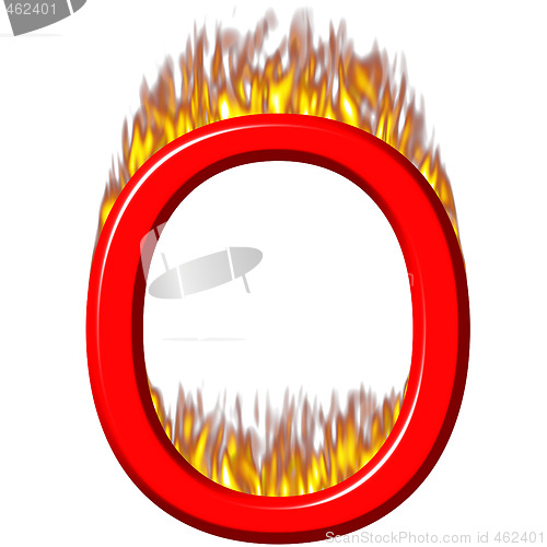 Image of 3D Letter O on Fire