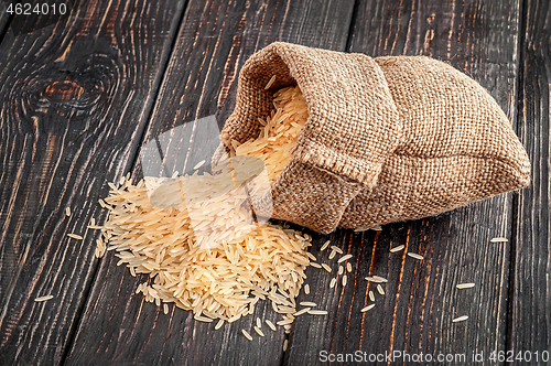 Image of Sack of long rice lies