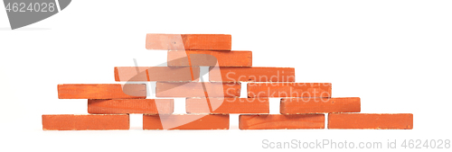 Image of Vintage orange building blocks isolated on white