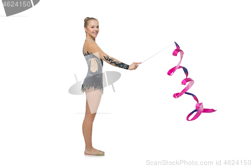 Image of Beautiful teenage gymnast girl