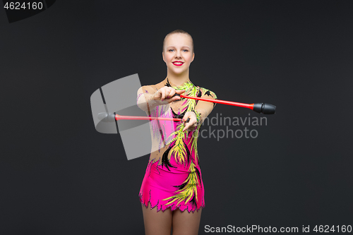 Image of Beautiful teenage gymnast girl