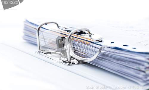 Image of Detail of open folder filled with documents