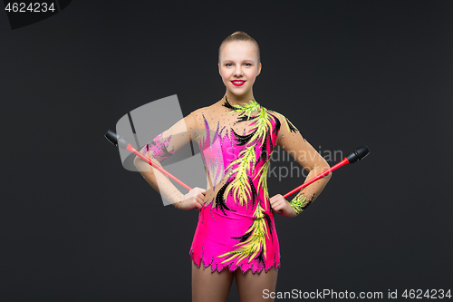 Image of Beautiful teenage gymnast girl