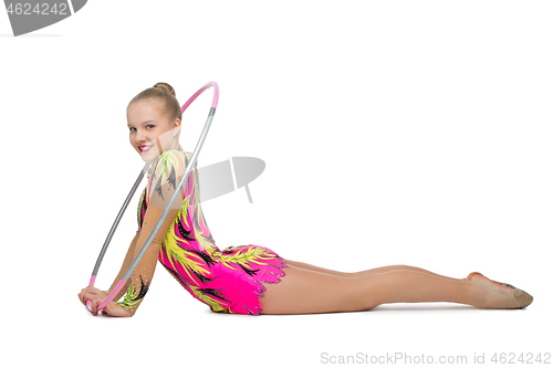 Image of Beautiful teenage gymnast girl