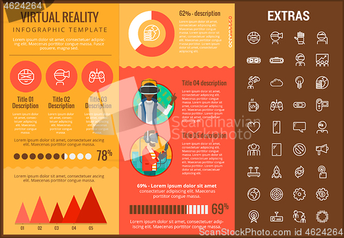 Image of Virtual reality infographic template and elements.