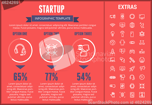 Image of Startup infographic template, elements and icons.