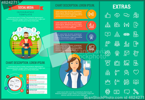 Image of Social media infographic template, elements, icons