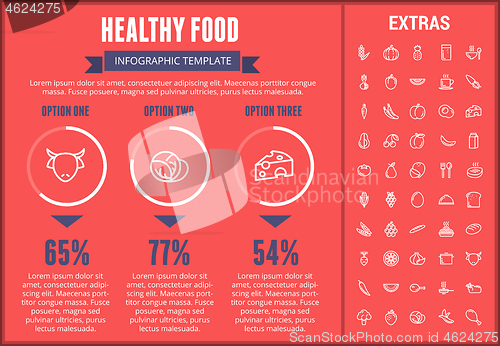 Image of Healthy food infographic template, elements, icons