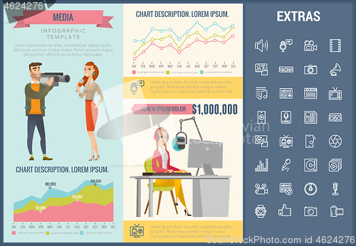 Image of Media infographic template, elements and icons.