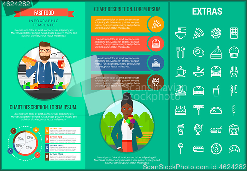 Image of Fast food infographic template and elements.