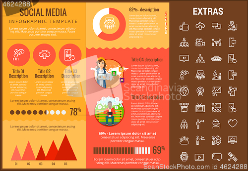 Image of Social media infographic template, elements, icons