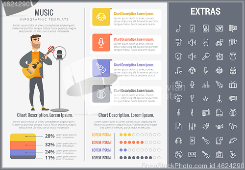 Image of Music infographic template, elements and icons.