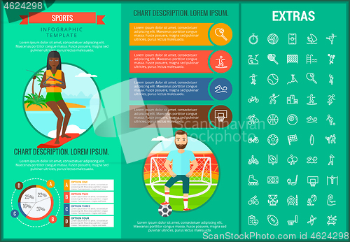 Image of Sports infographic template, elements and icons.