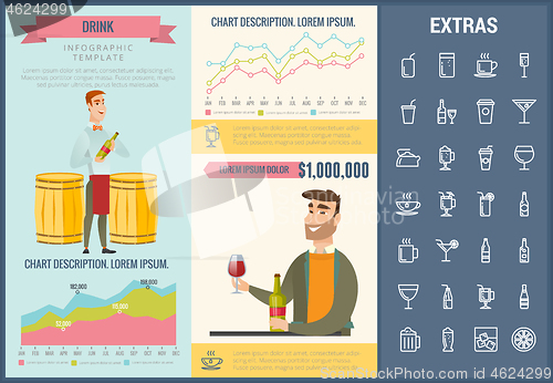 Image of Drink infographic template, elements and icons.