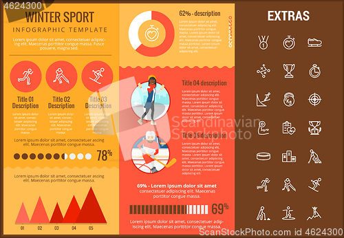 Image of Winter sport infographic template, elements, icons