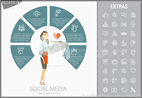 Image of Social media infographic template, elements, icons