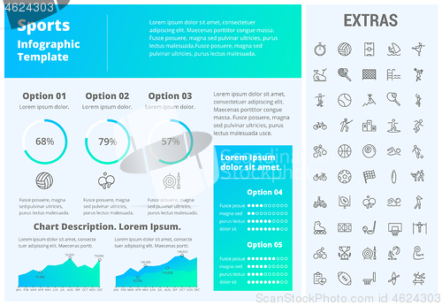 Image of Sports infographic template, elements and icons.