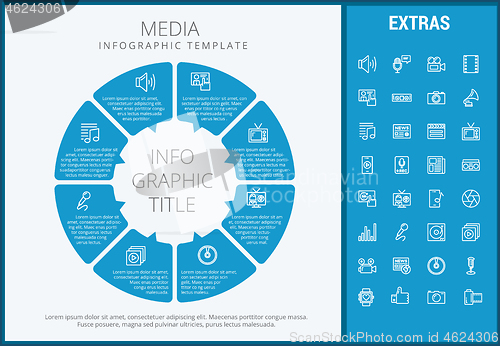 Image of Media infographic template, elements and icons.