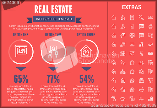 Image of Real estate infographic template, elements, icons.