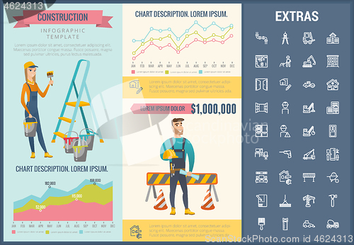 Image of Construction infographic template and elements.