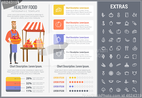 Image of Healthy food infographic template, elements, icons