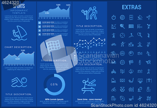 Image of Sports infographic template, elements and icons.