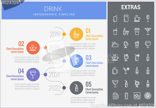 Image of Drink infographic template, elements and icons.