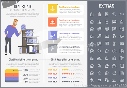 Image of Real estate infographic template, elements, icons.