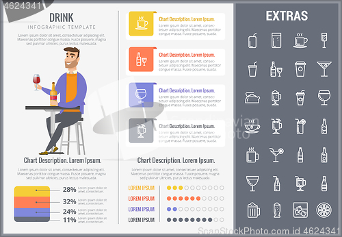 Image of Drink infographic template, elements and icons.