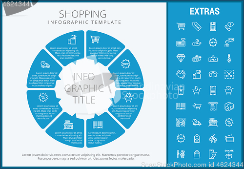 Image of Shopping infographic template, elements and icons.