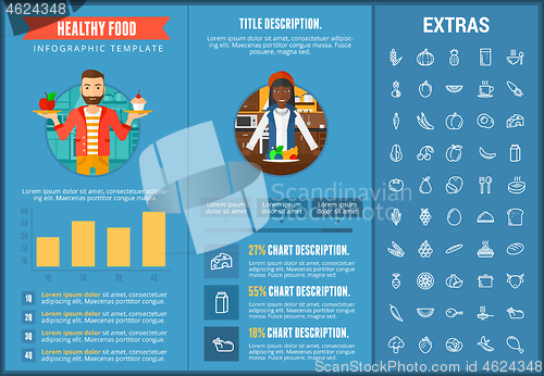 Image of Healthy food infographic template, elements, icons